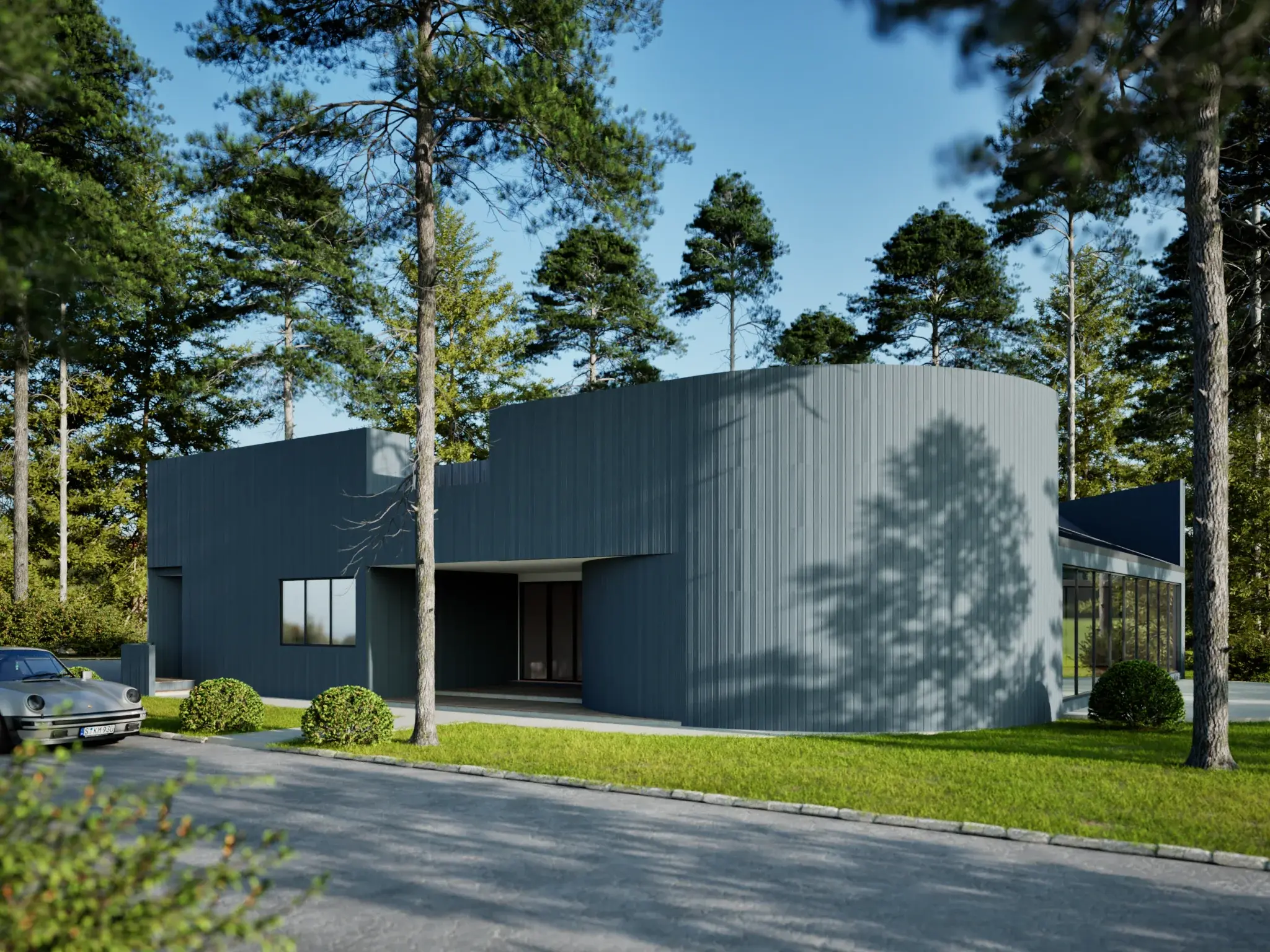 Modern Forest Residence architectural visualization — view 2