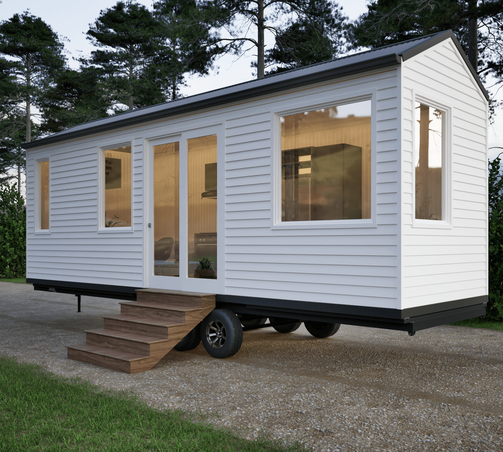 Modern Tiny House on Wheels architectural visualization