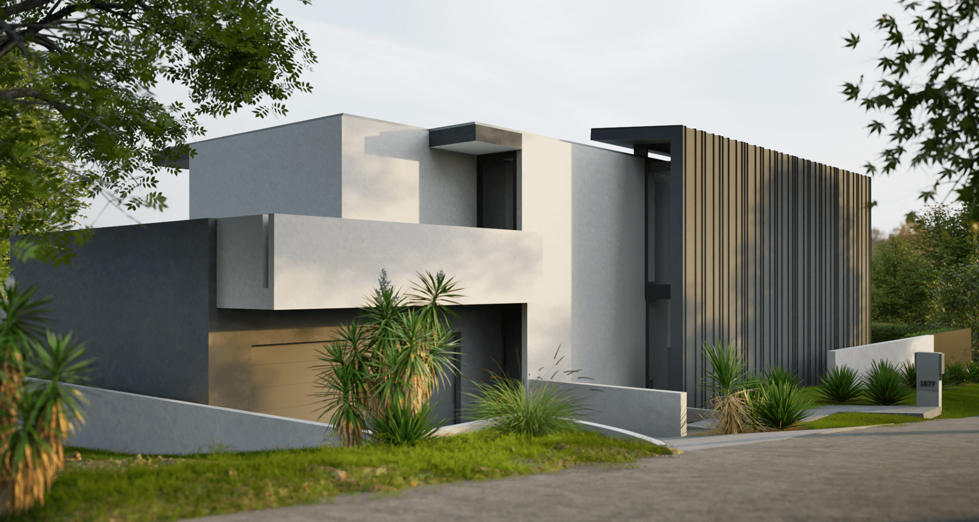 Modern Minimalist House Visualization architectural visualization