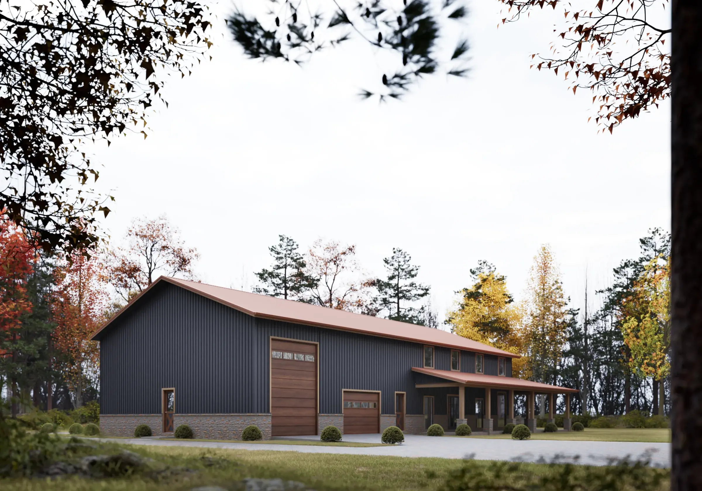 Barndominium architectural visualization