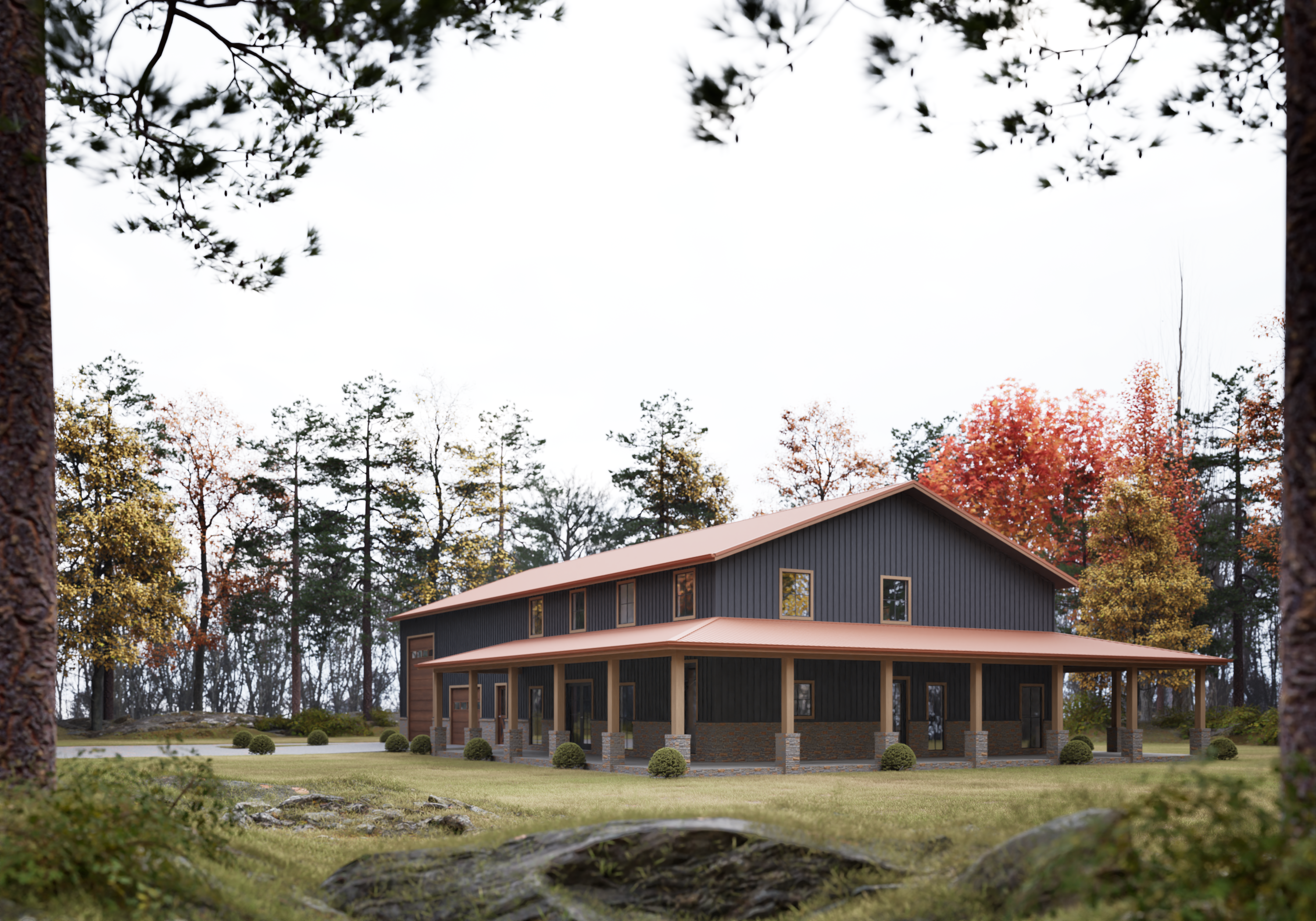 Barndominium  architectural visualization