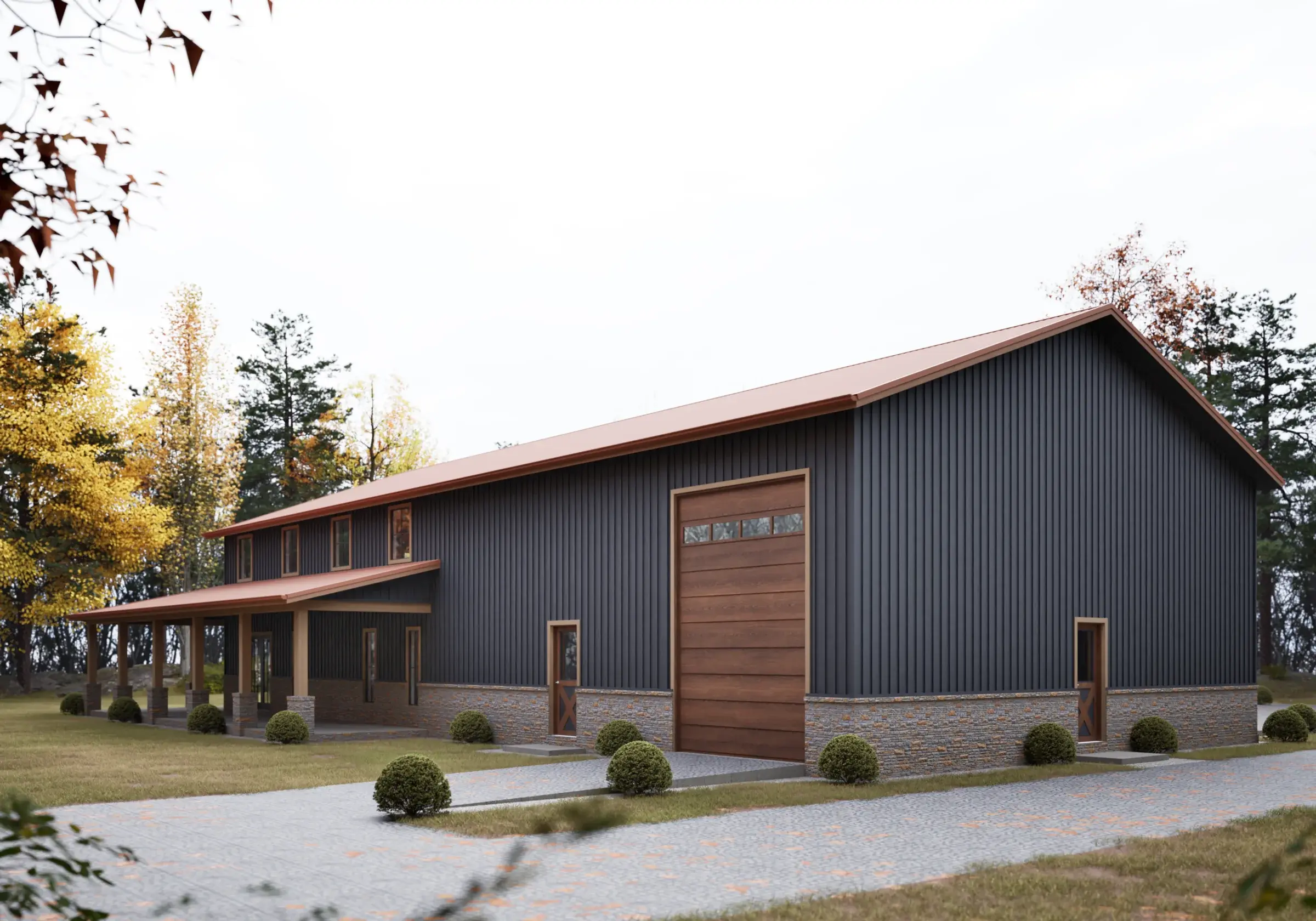 Barndominium architectural visualization — view 4