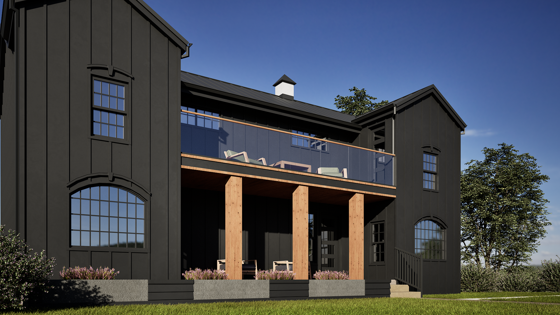 Modern Black Barn Residence | Exterior Architectural Visualization