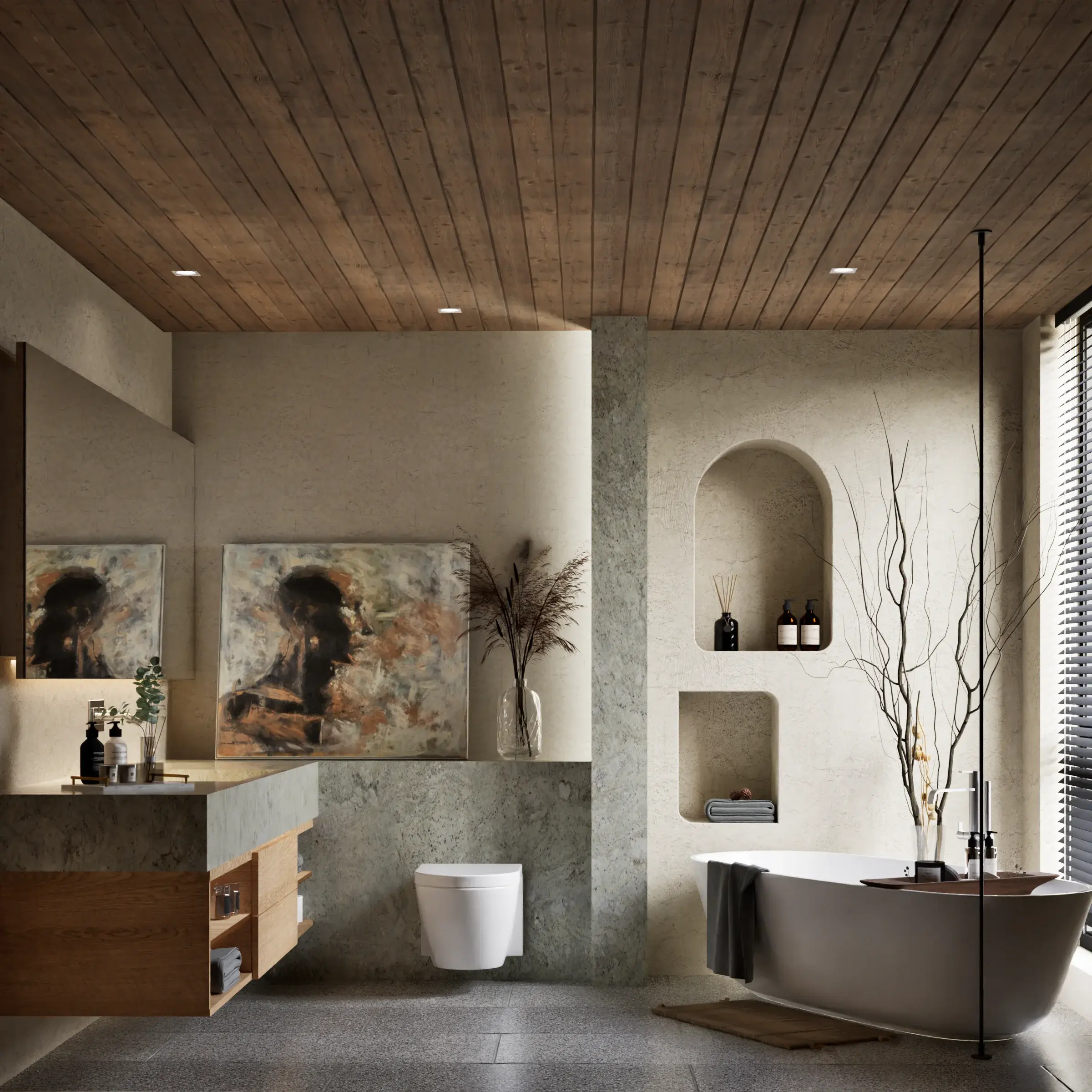 Modern Minimalist Bathroom architectural visualization — view 2