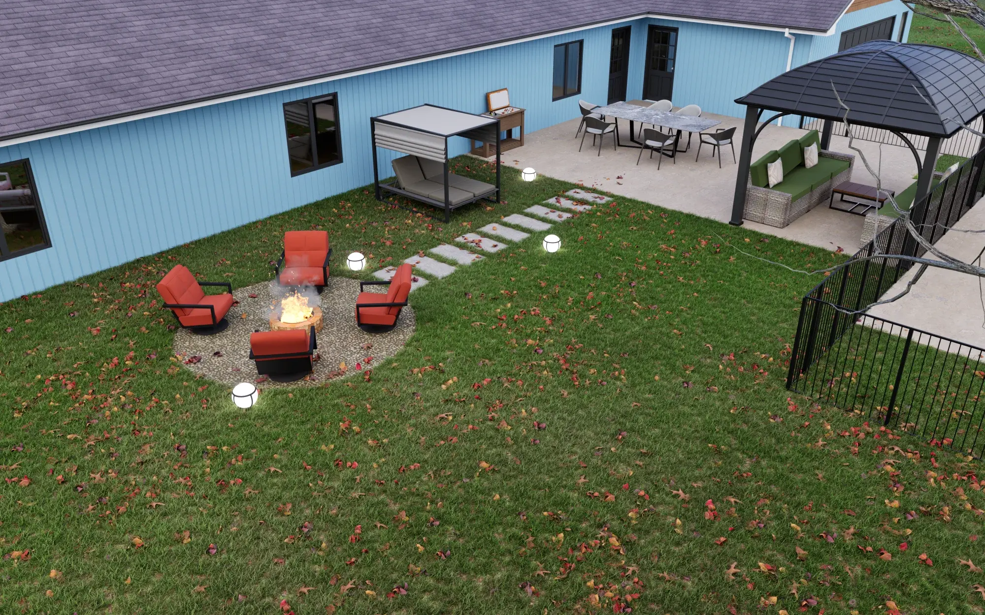 Suburban Ranch-Style House Visualization architectural visualization — view 2