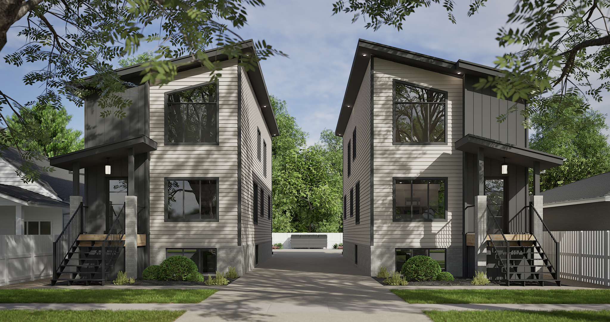 Triplex Development Rendering architectural visualization