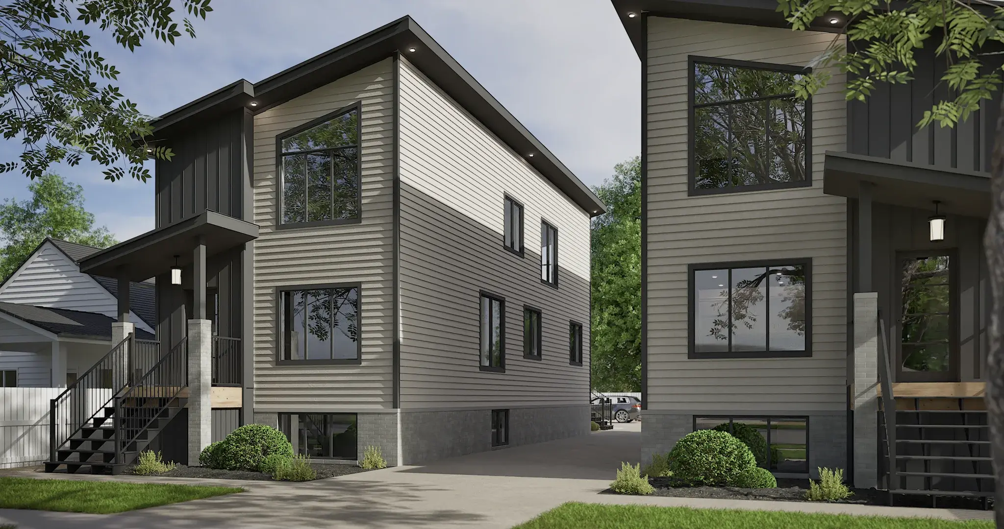 Triplex Development Rendering architectural visualization — view 2