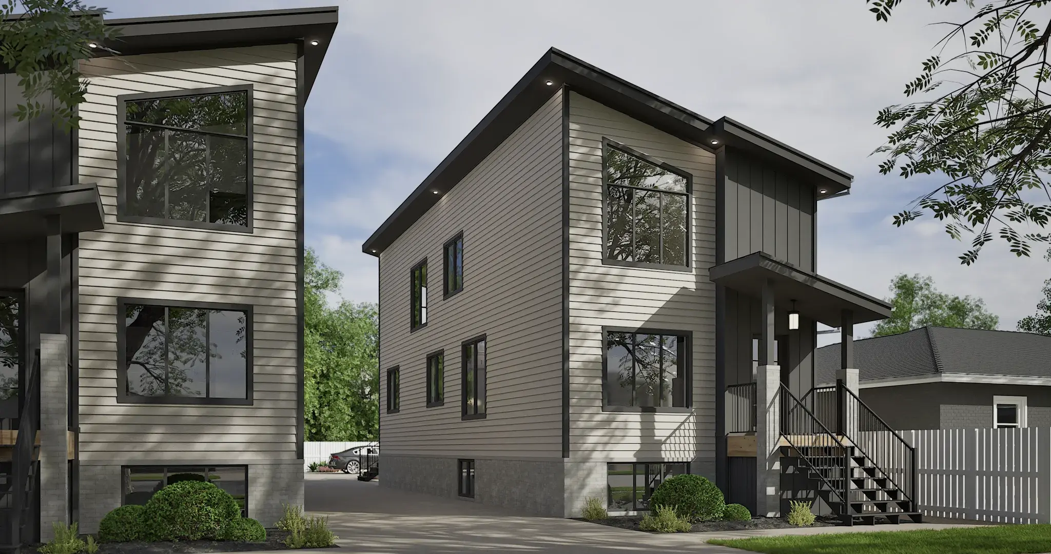 Triplex Development Rendering architectural visualization — view 3