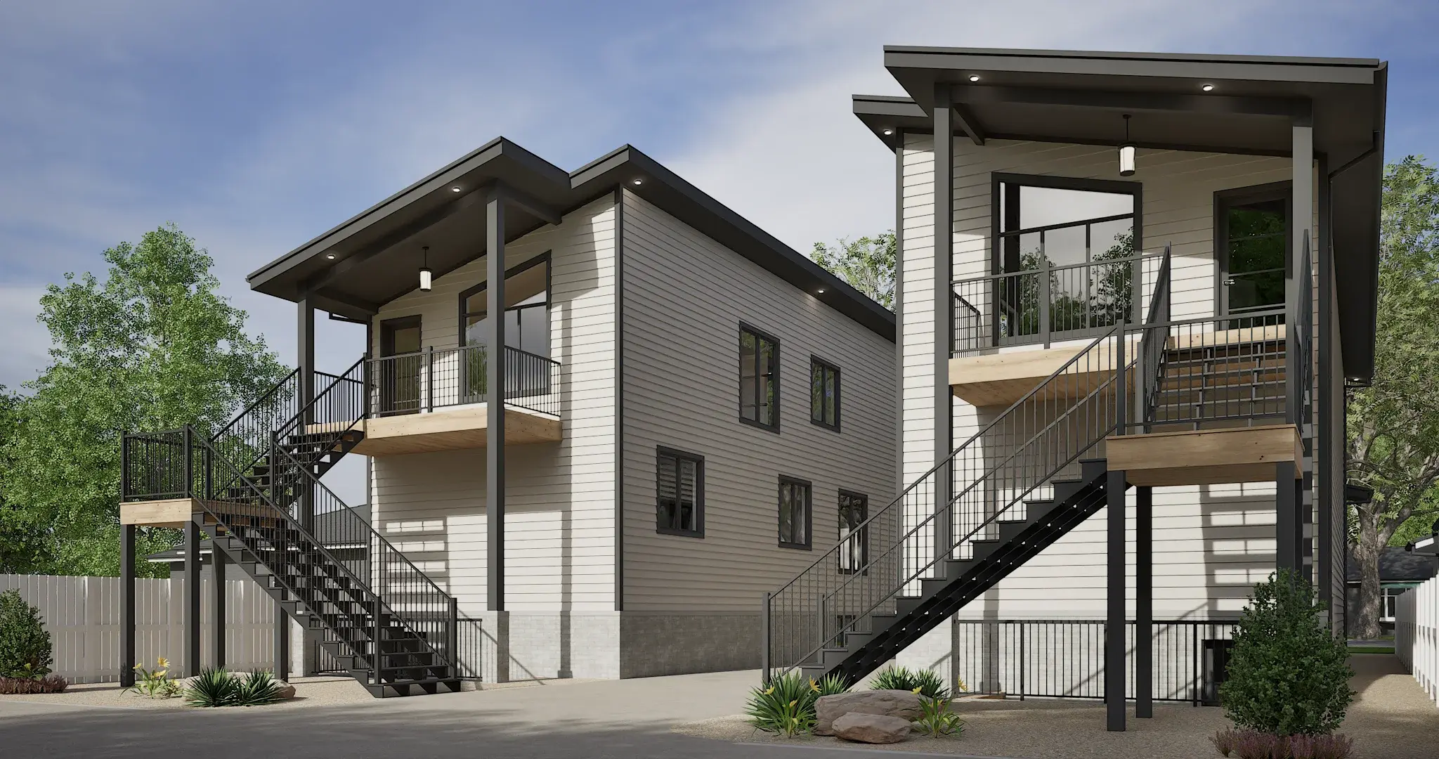 Triplex Development Rendering architectural visualization — view 4