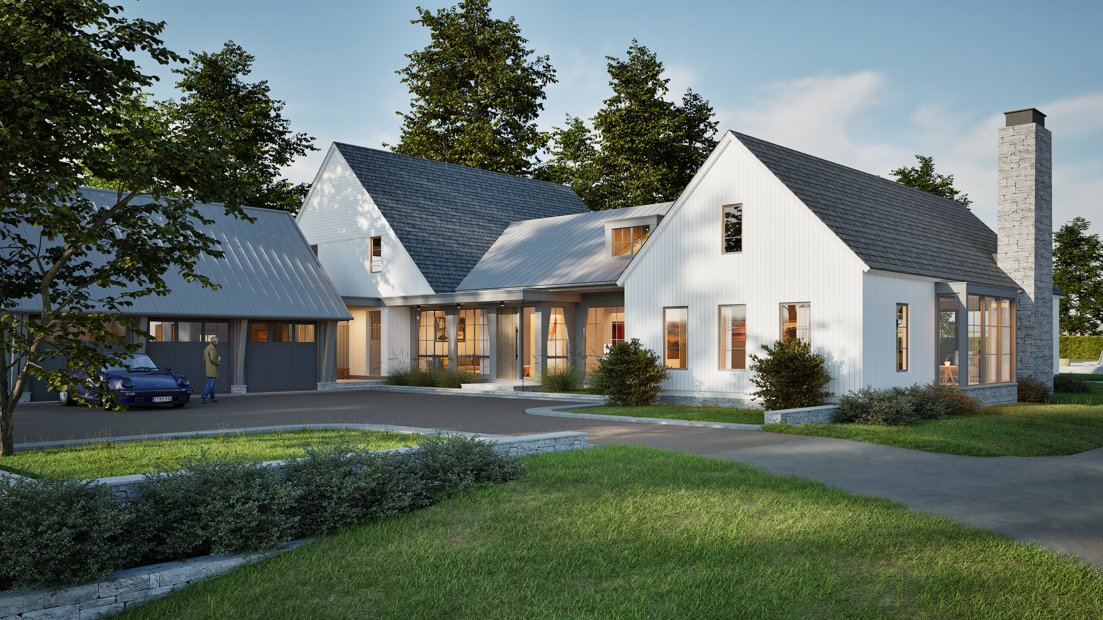 Modern Farmhouse Exterior Visualization architectural visualization