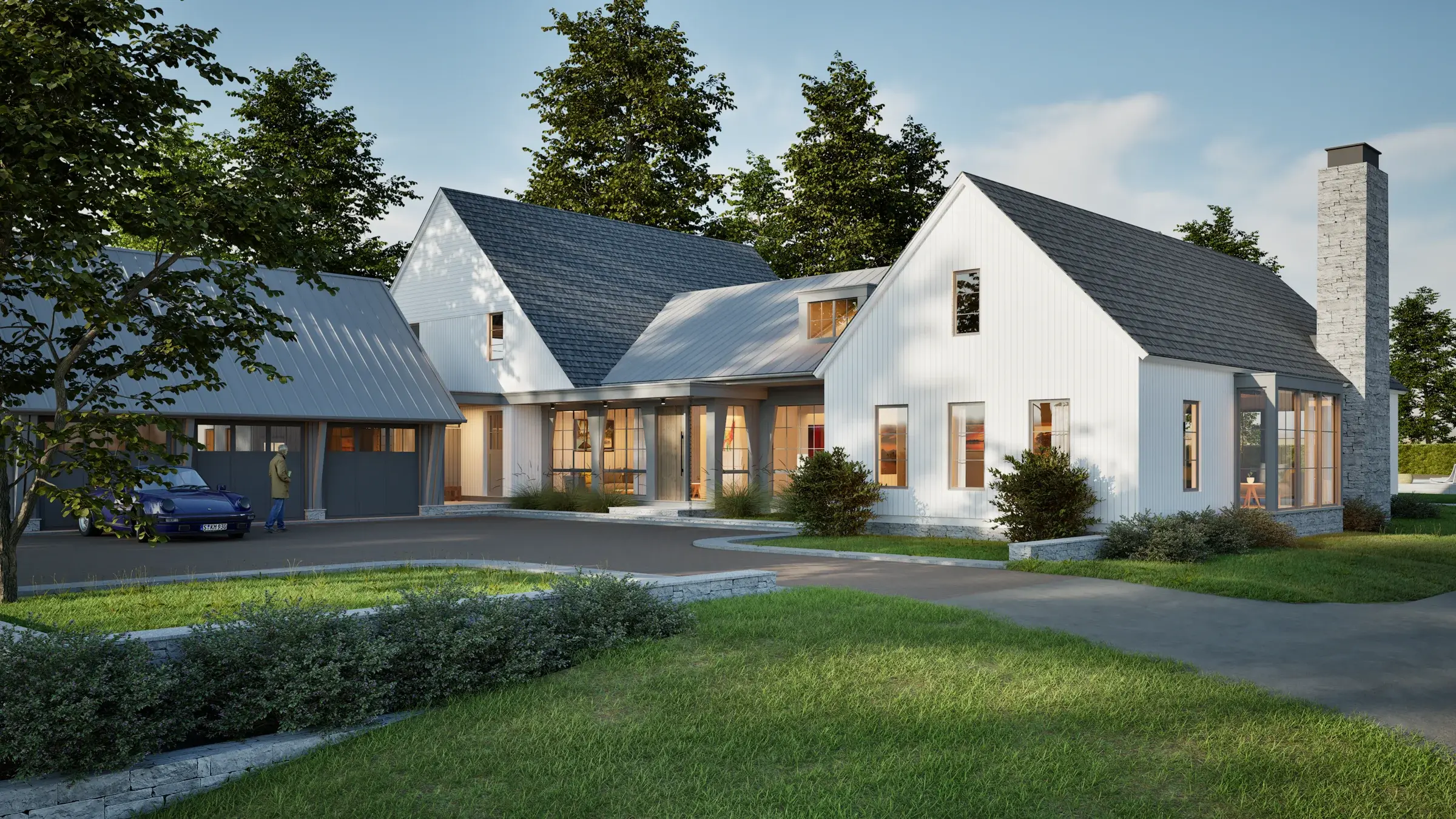 Modern Farmhouse Estate architectural visualization