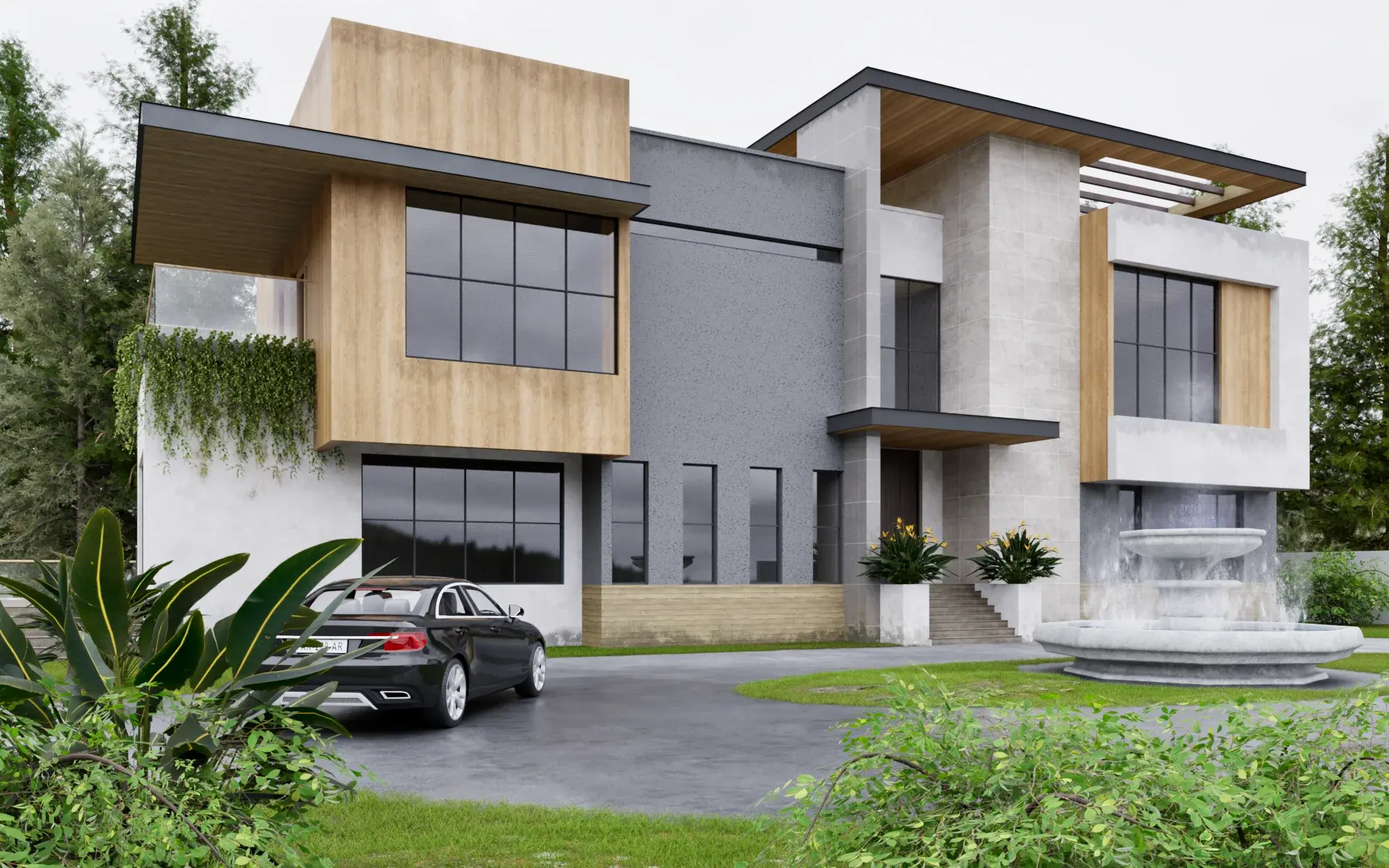 Contemporary Townhouses architectural visualization