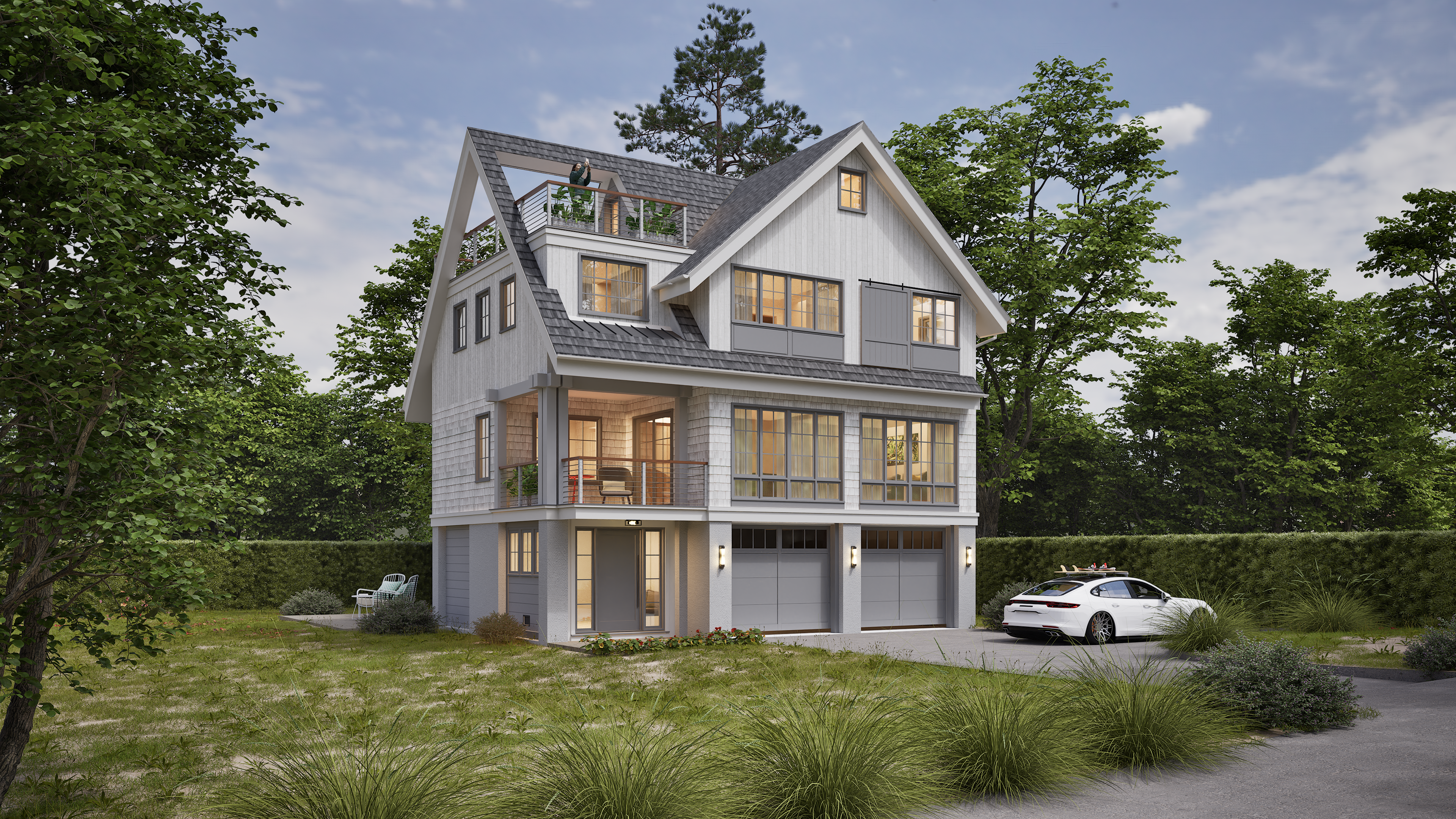 Contemporary Coastal House Visualization architectural visualization