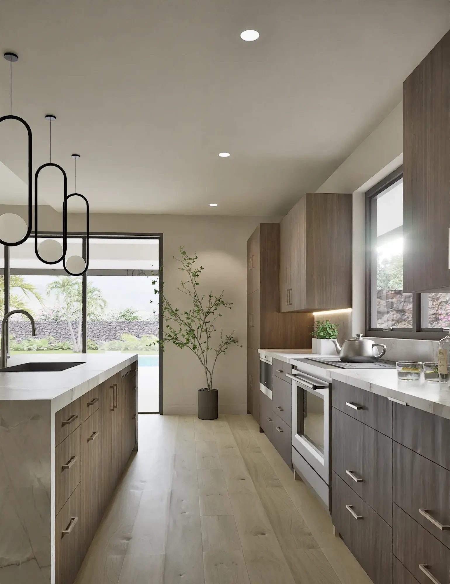 Contemporary Tropical Kitchen architectural visualization