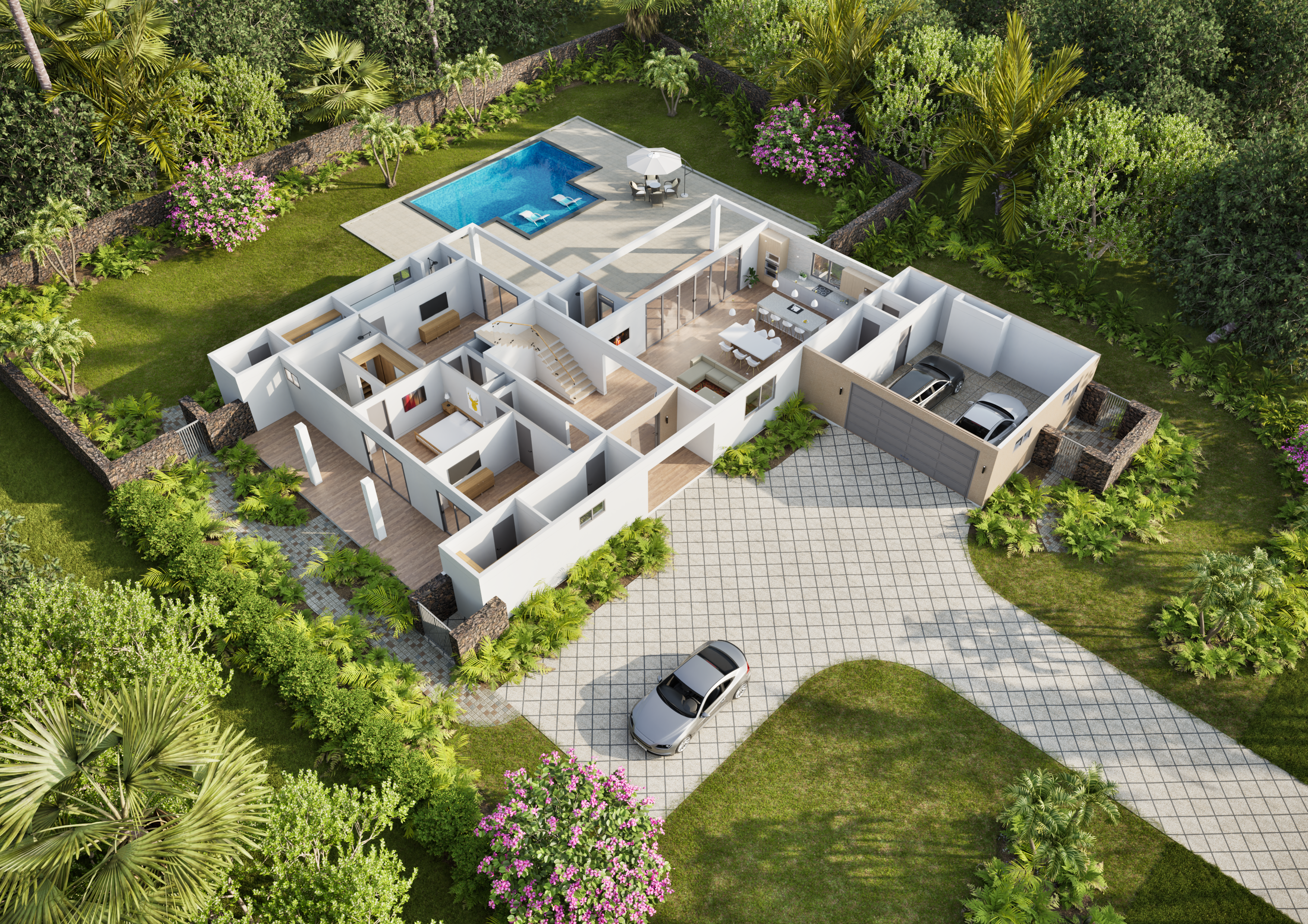 Modern Tropical Villa architectural visualization