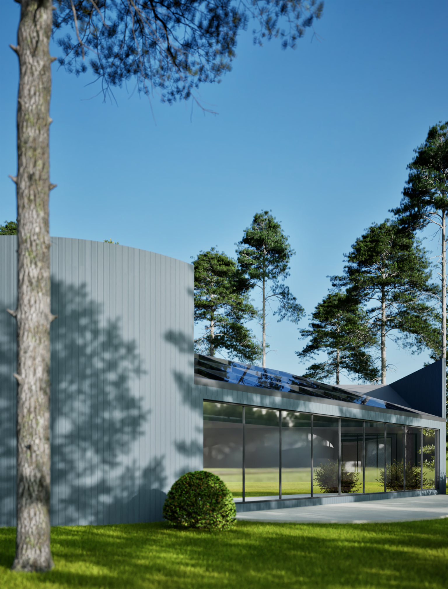 Modern Forest Residence architectural visualization
