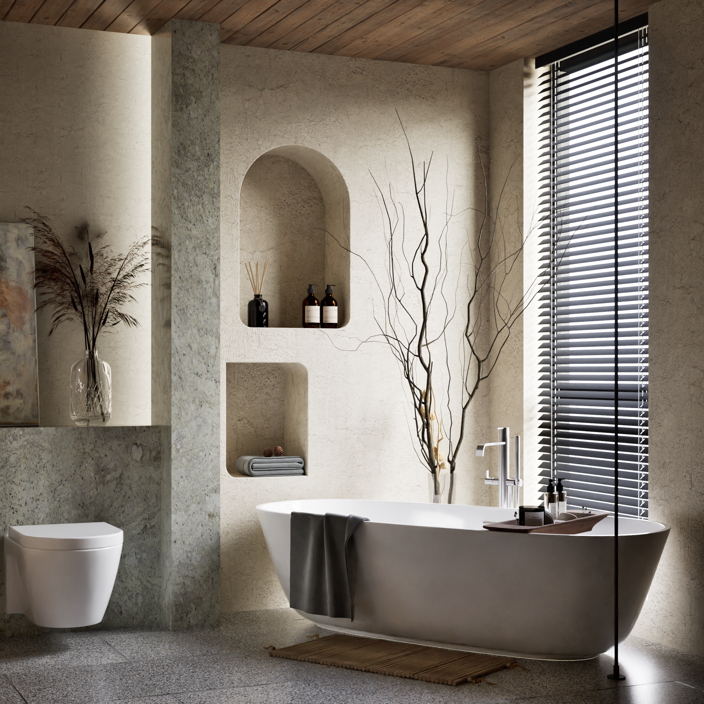 Modern Minimalist Bathroom architectural visualization