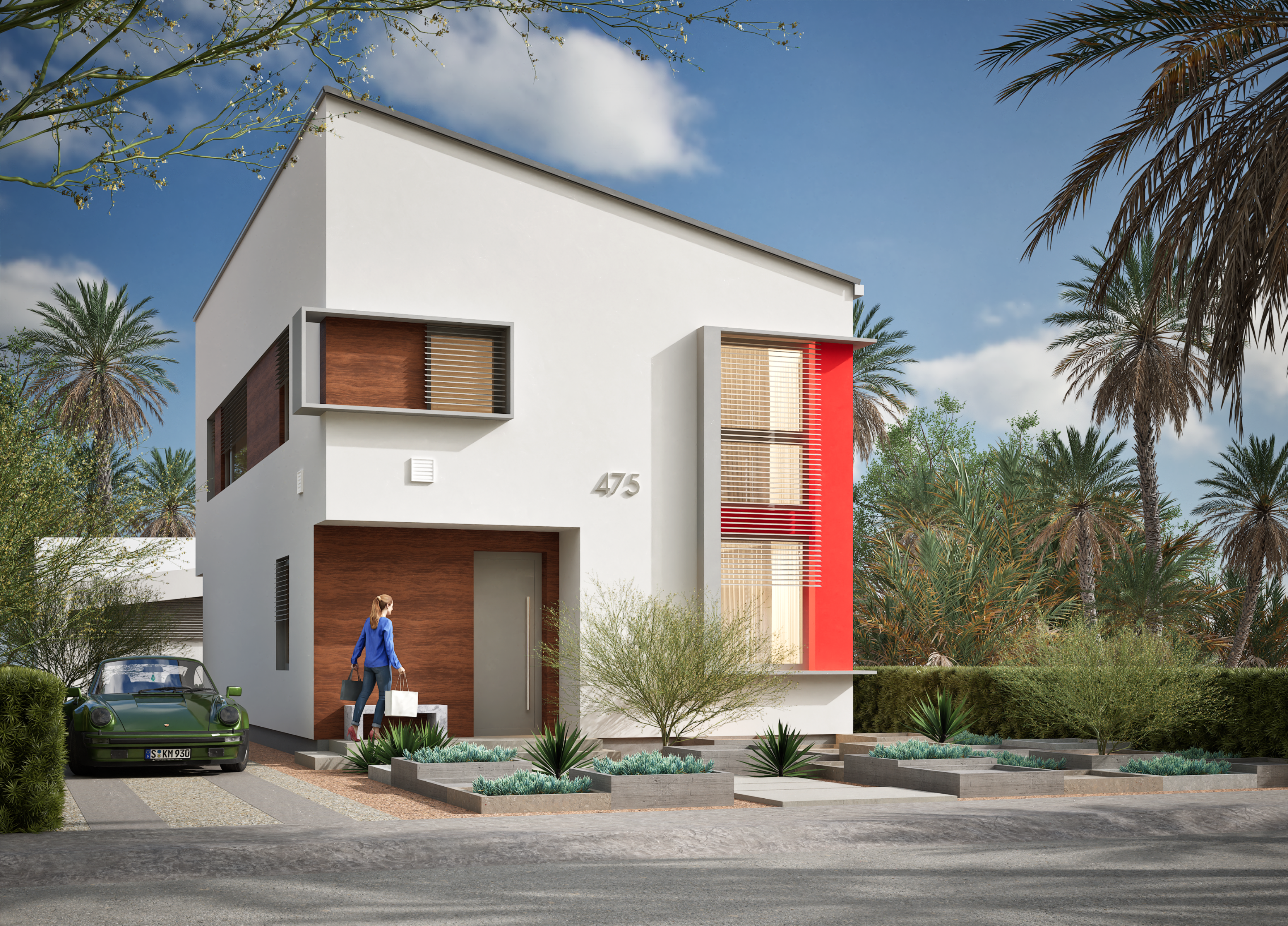 Minimalist modern house visualization architectural visualization